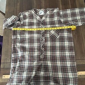 Vintage Woolrich Plaid Flannel Nightshirt Sleep Shirt Lodge Cabin Men’s L